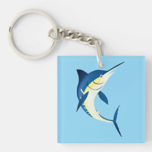Blauer Marlin-Acrylschlüsselanhänger Schlüsselanhänger