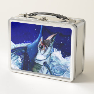 Blauer Marlin Metall Brotdose