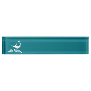 Blauer Marlin Namensplakette