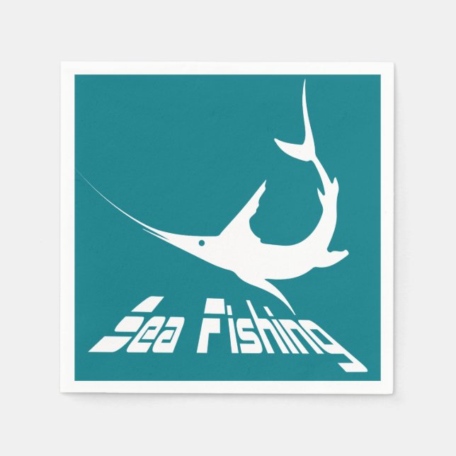 Blauer Marlin Serviette (Vorderseite)