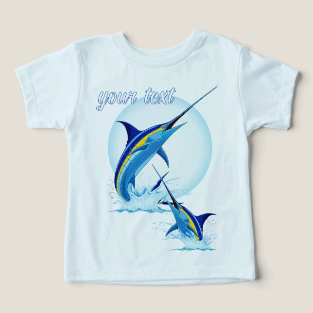 Blauer Marlin springt aus dem Ozean (Design Vorderseite)
