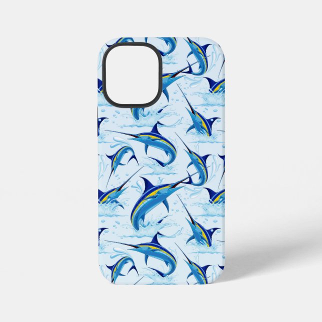 Blauer Marlin springt aus dem Ozean iPhone Hülle (Rückseite)