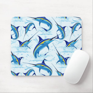 Blauer Marlin springt aus dem Ozean Mousepad