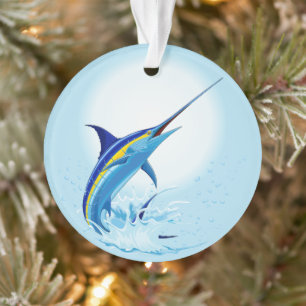 Blauer Marlin springt aus dem Ozean Ornament