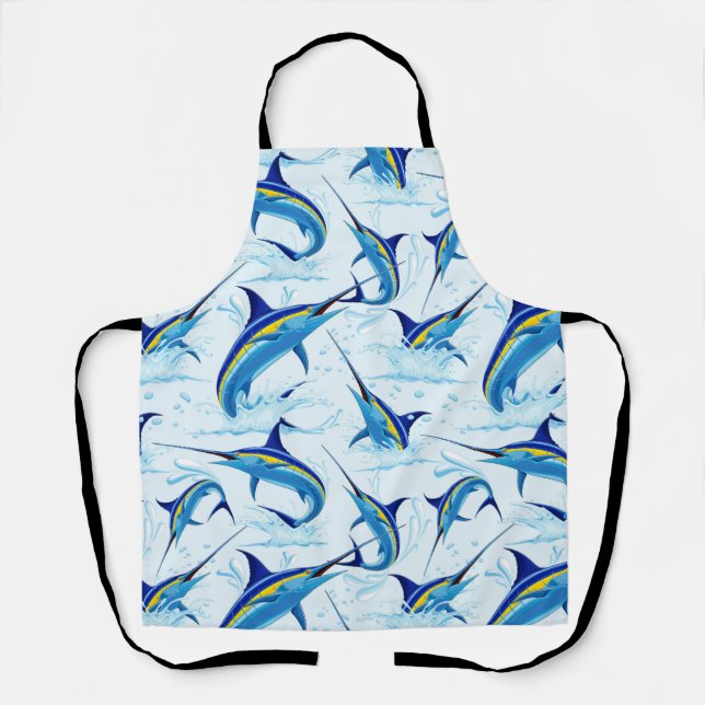 Blauer Marlin springt aus dem Ozean Schürze (Vorderseite)