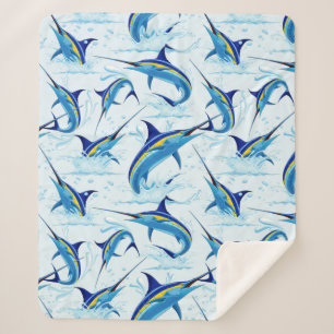 Blauer Marlin springt aus dem Ozean Sherpadecke