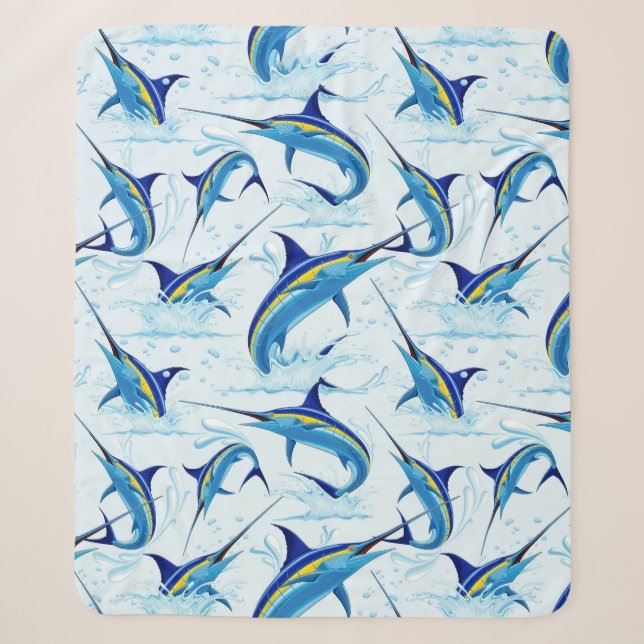 Blauer Marlin springt aus dem Ozean Sherpadecke (Vorderseite)