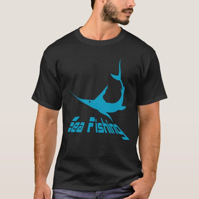 Blauer Marlin T-Shirt (Vorderseite)