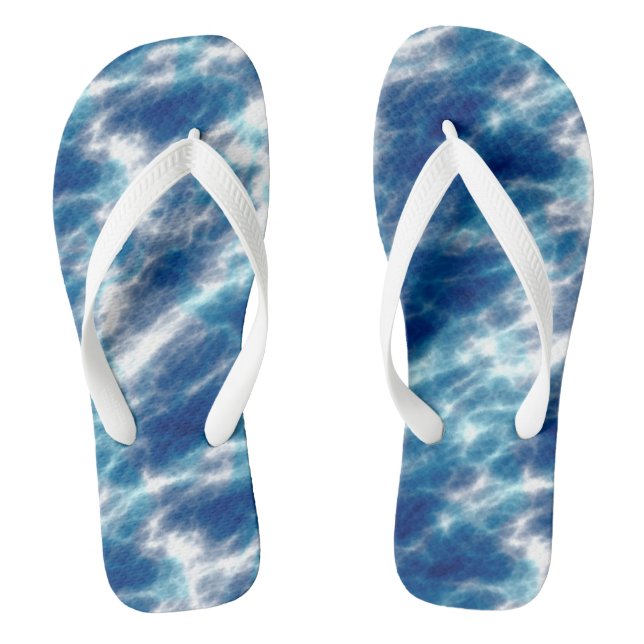 Blauer Marmor Flip Flops (Fußbett)