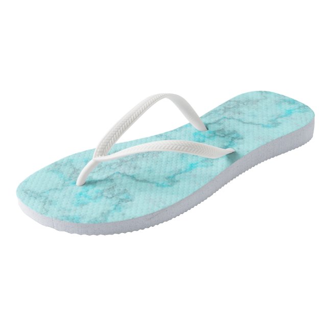 Blauer Marmor Flip Flops (Schrägansicht)