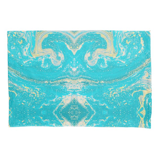 Blauer Marmor Kissenbezug (Vorderseite)