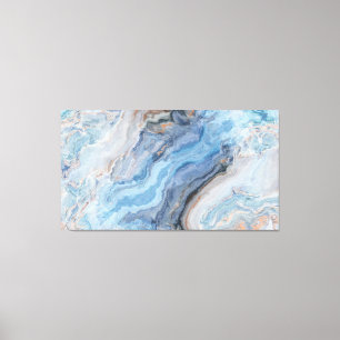 Blauer Marmor mit Hübscher goldschwarzer Dekoratio Leinwanddruck