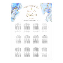 Blauer Marmor Splash Taufe Diagramm