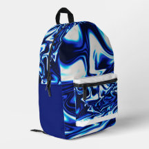 Blauer Marmor-Swirls-Rucksack – Flüssiges abstrakt