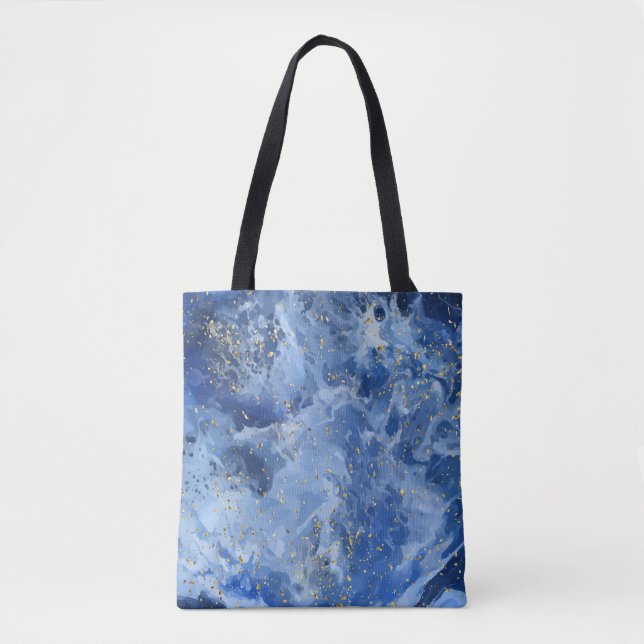 Blauer Marmor und goldene Textur (Vorderseite)