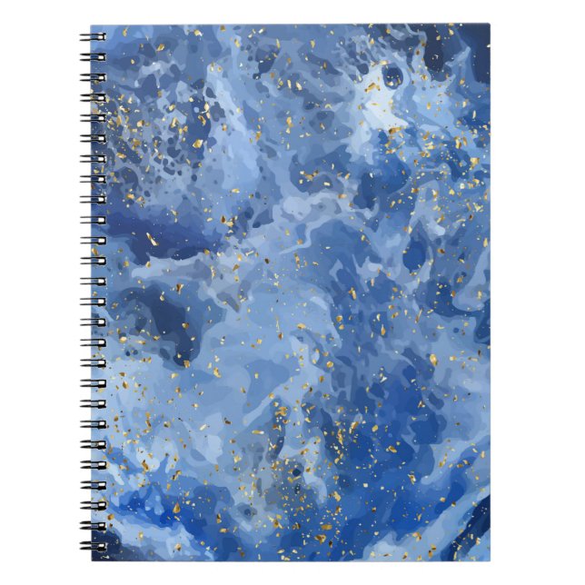 Blauer Marmor und goldene Textur Notizblock (Vorderseite)