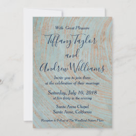 Blauer Marmor und Kupferhochzeit Einladung