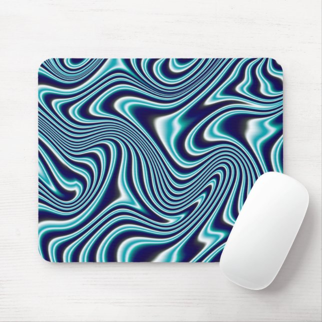 Blauer Marmoranstrich Mousepad (Mit Mouse)