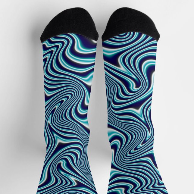 Blauer Marmoranstrich Socken (Oben)