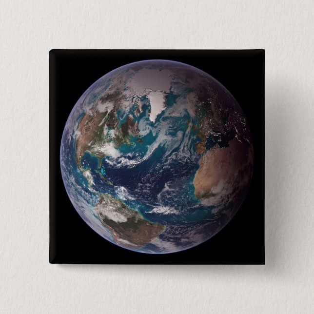 Blauer Marmorboden (Western Hemisphäre) Button (Vorderseite)