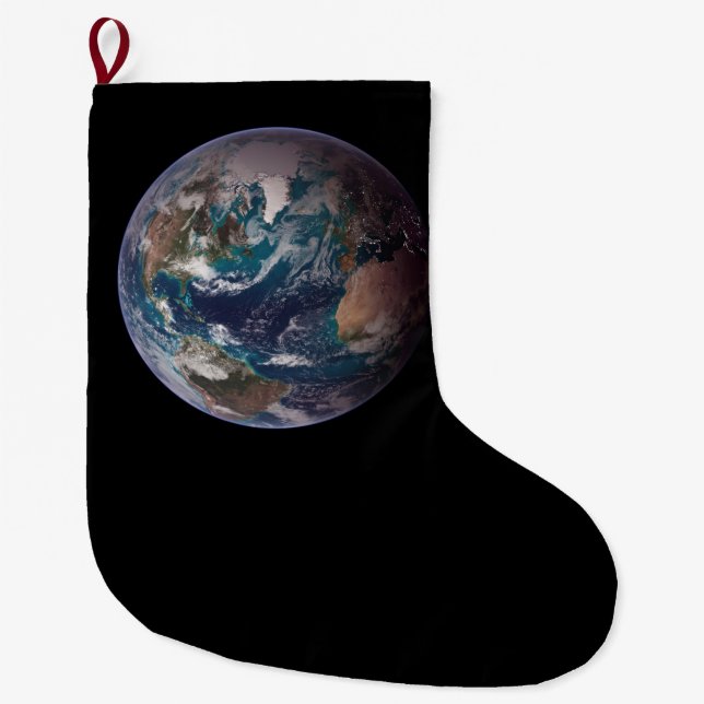 Blauer Marmorboden (Western Hemisphäre) Großer Weihnachtsstrumpf (Vorderseite)