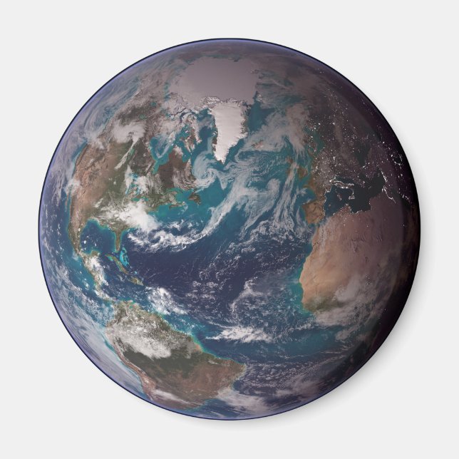 Blauer Marmorboden (Western Hemisphäre) Magnet (Vorne)