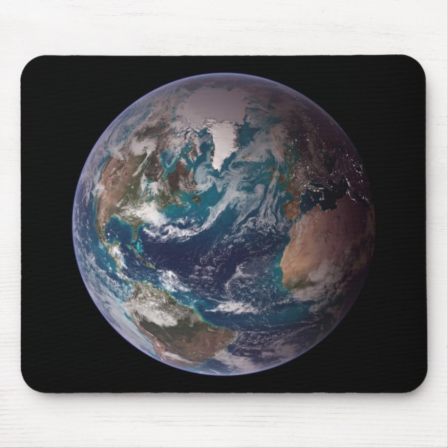 Blauer Marmorboden (Western Hemisphäre) Mousepad (Vorne)