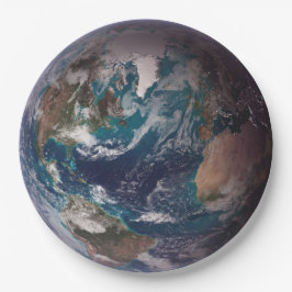 Blauer Marmorboden (Western Hemisphäre) Pappteller