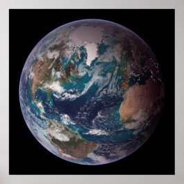 Blauer Marmorboden (Western Hemisphäre) Poster