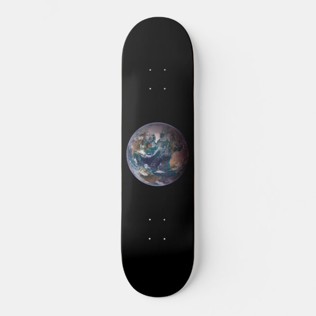 Blauer Marmorboden (Western Hemisphäre) Skateboard (Vorderseite)