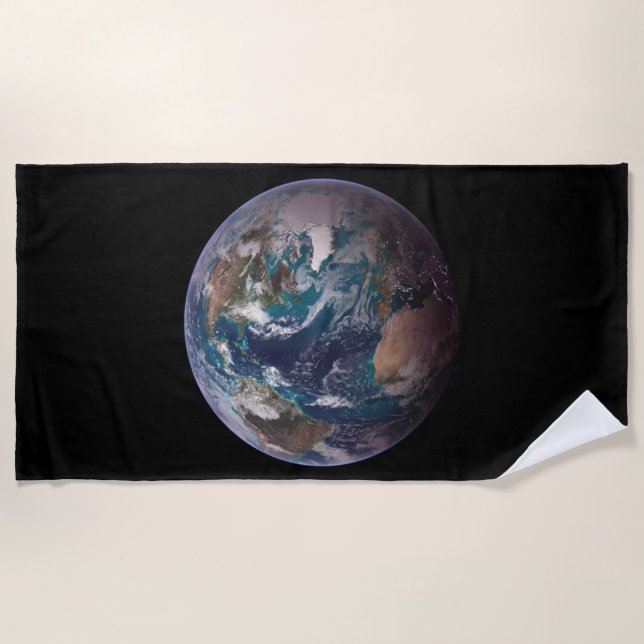 Blauer Marmorboden (Western Hemisphäre) Strandtuch (Vorderseite)