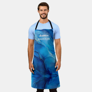 Blauer Marmoreffekt Eleganter Stil Schürze