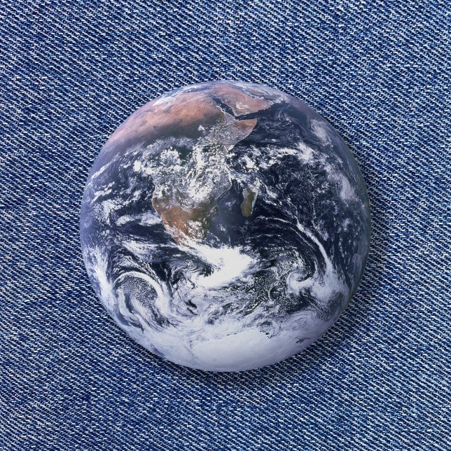 Blauer Marmorplanet Erde Button (Blue Marble Planet Earth Button)