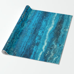 Blauer Marmorstein Geschenkpapier