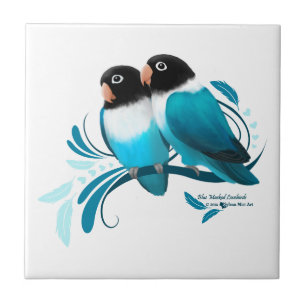Blauer Maskenlovebirds Fliese