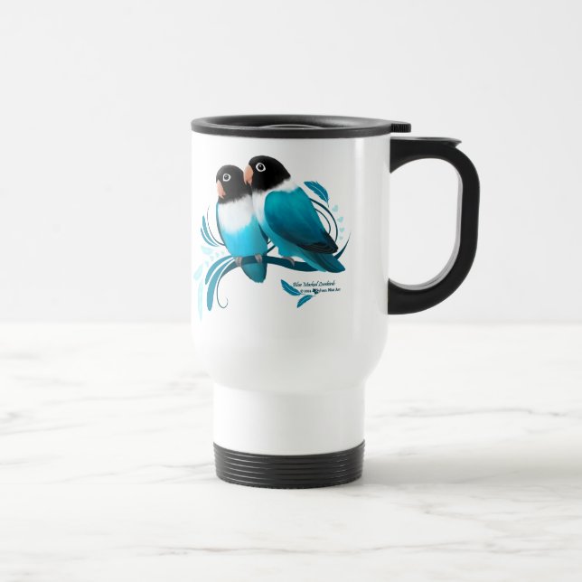Blauer Maskenlovebirds Reisebecher (Rechts)