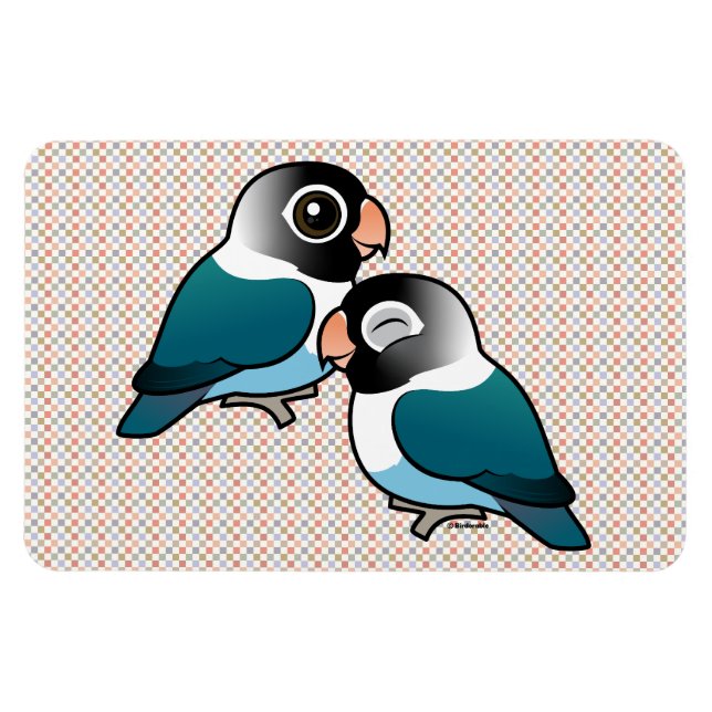 Blauer maskierter Lovebird Adorable Pair Magnet (Horizontal)