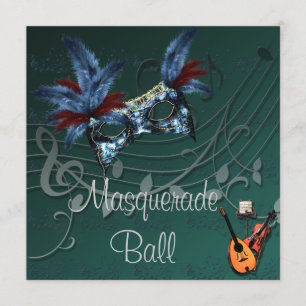 Blauer Masquerade Ball Einladung