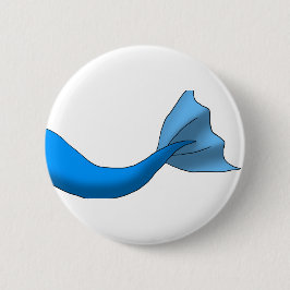 Blauer Meerjungfrau-Schwanz Button