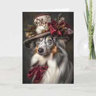 Blauer Merle Collie Weihnachten Elegant Viktoriani