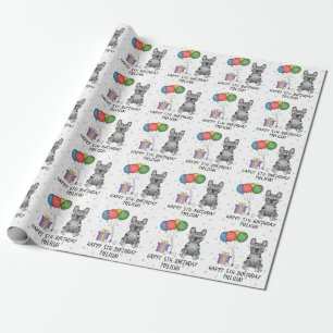 Blauer Merle Französische Bulldogge Cartoon-Hund G Geschenkpapier