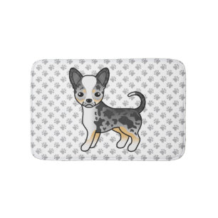 Blauer Merle glatter Coat Chihuahua Dog & Paws Badematte