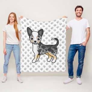 Blauer Merle glatter Coat Chihuahua Niedlicher Hun Fleecedecke
