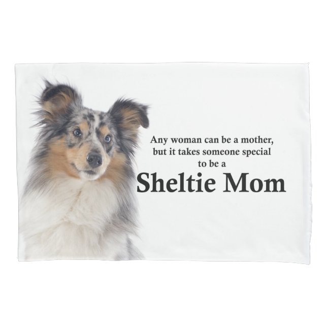 Blauer Merle Sheltie Mama Pillowcase Kissenbezug (Vorderseite)