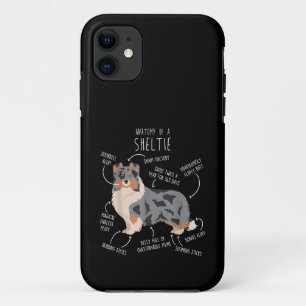 Blauer Merle Sheltie Shetland Sheepdog Anatomie, L Case-Mate iPhone Hülle