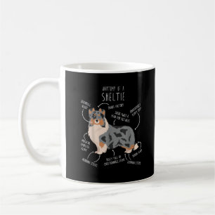 Blauer Merle Sheltie Shetland Sheepdog Anatomie, S Kaffeetasse