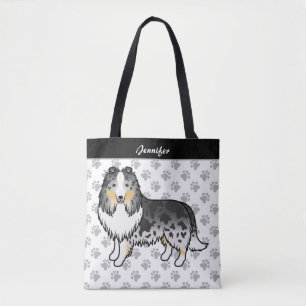 Blauer Merle Shetland Sheepdog Cartoon-Hund & Name