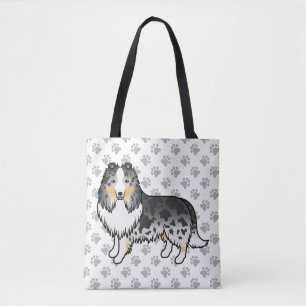 Blauer Merle Shetland Sheepdog Cartoon Hund & Pfot