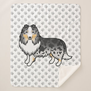 Blauer Merle Shetland Sheepdog Cartoon Hund & Pfot Sherpadecke
