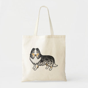 Blauer Merle Shetland Sheepdog Sheltie Cartoon-Hun Tragetasche